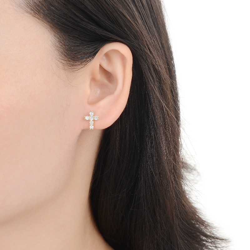 ZARCILLOS DE CRUZ. ARETES, PENDIENTES, CRUCES, CIERRE ROSCA