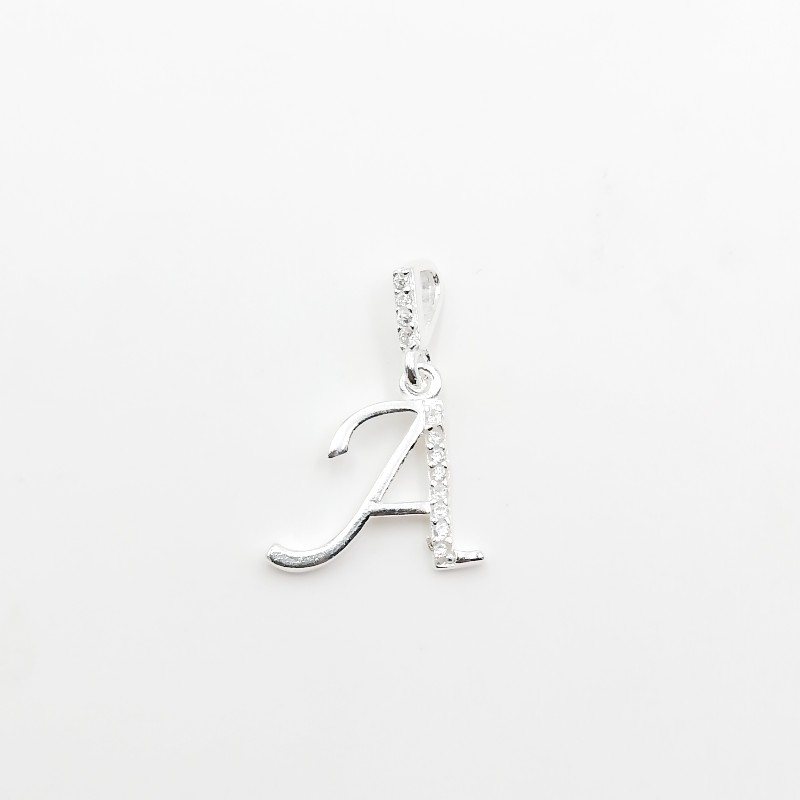 DIJE COLGANTE DE LETRA A CON CIRCONES