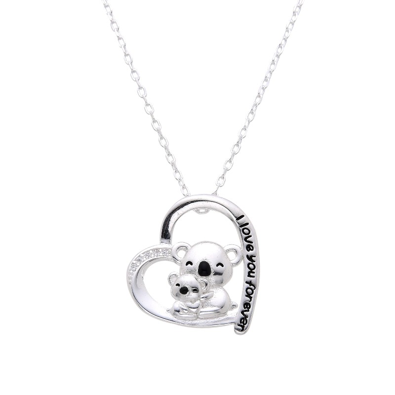 GARGANTILLA DE CORAZÓN CON KOALA Y GRABADO &quot;I LOVE YOU FOREVER