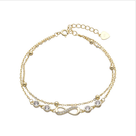 PULSERA MULTHILO DE CADENA FORZATINA CON BOLITAS 3MM