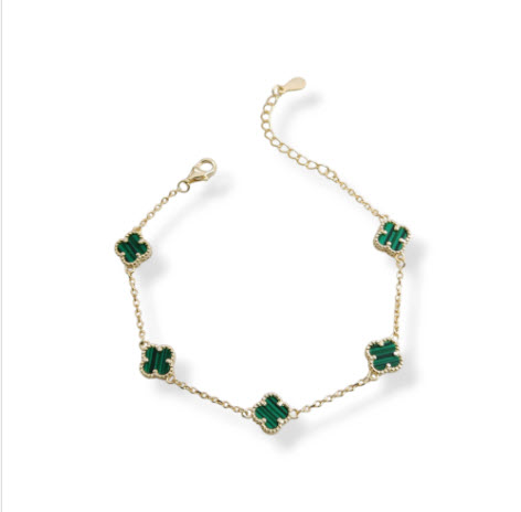 PULSERA DE CADENA FORZATINA CON FLORES 7MM